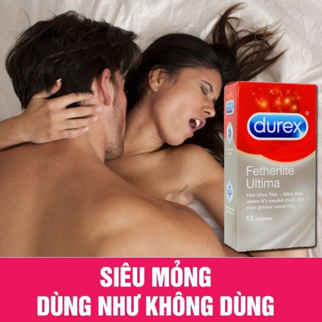 Bao cao su siêu mỏng Durex Fether Ultima NEW , bcs siêu mỏng chống xuất tinh sớm