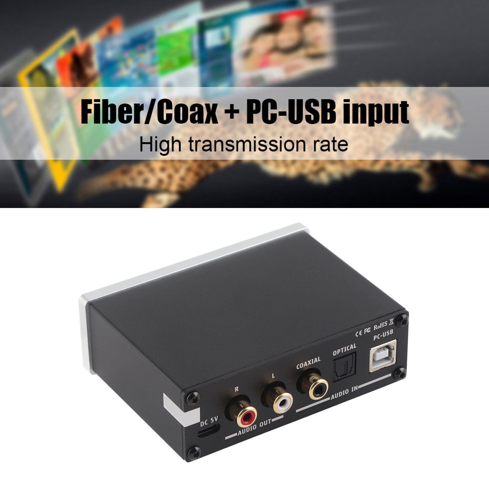 DAC Decoder Portable Audio Decoding with Headphone Amplifier Support for 3.5mm Headphone