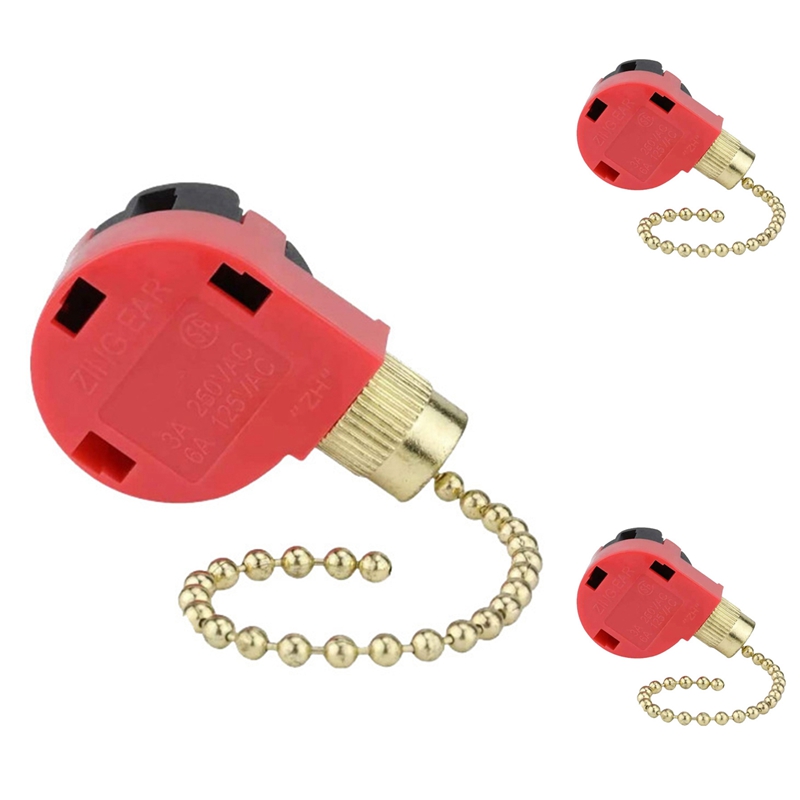 3Pcs Ceiling Fan Switch 3 Speed 4 Wire ZE-268S1 Fan Pull Chain Switch ...