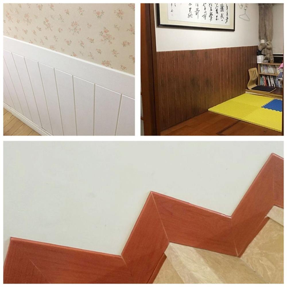 No Odor 3D Peel & Stick Wallpaper Foam Waterproof Skirting Border Wall Trim Line Corner Waist Line Wall Sticker. 