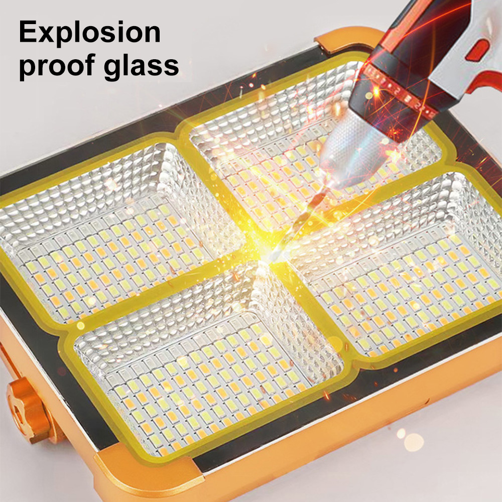 ZIR Mall Portable Led Work Solar Light Stepless Brightness Rechargeable led Floor Light for Power Failure Car Repair