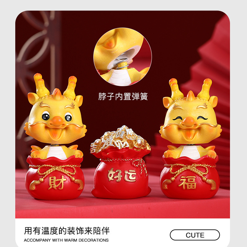 龙年公仔 Chinese Zodiac Dragon Year Mascot 2024 Shaking Head 