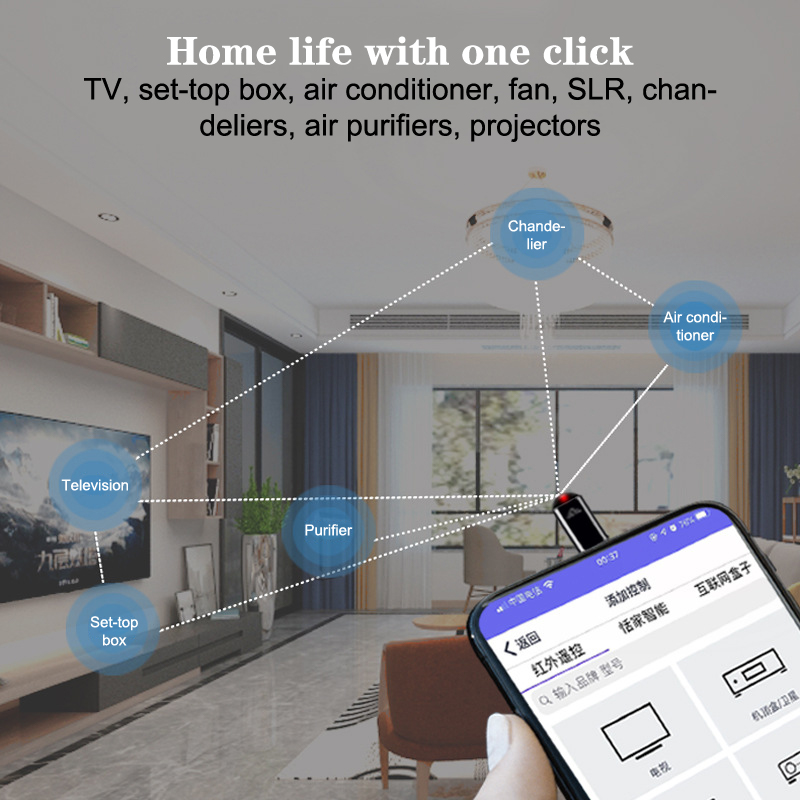 Portable Mobile Phone Remote Smart Control Blasters Adapter Universal IR Infrared Smart Remote For TV Air Conditioner Fan MAOQIAN. 