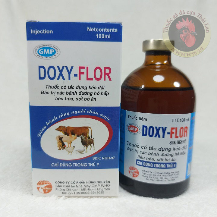 1 LỌ NGUYÊN ZIN 100ML - đặc trị bệnh đường hô hấp , tiêu hóa , sốt bỏ ăn - DOXY - FLOR - cho gia súc , gia cầm