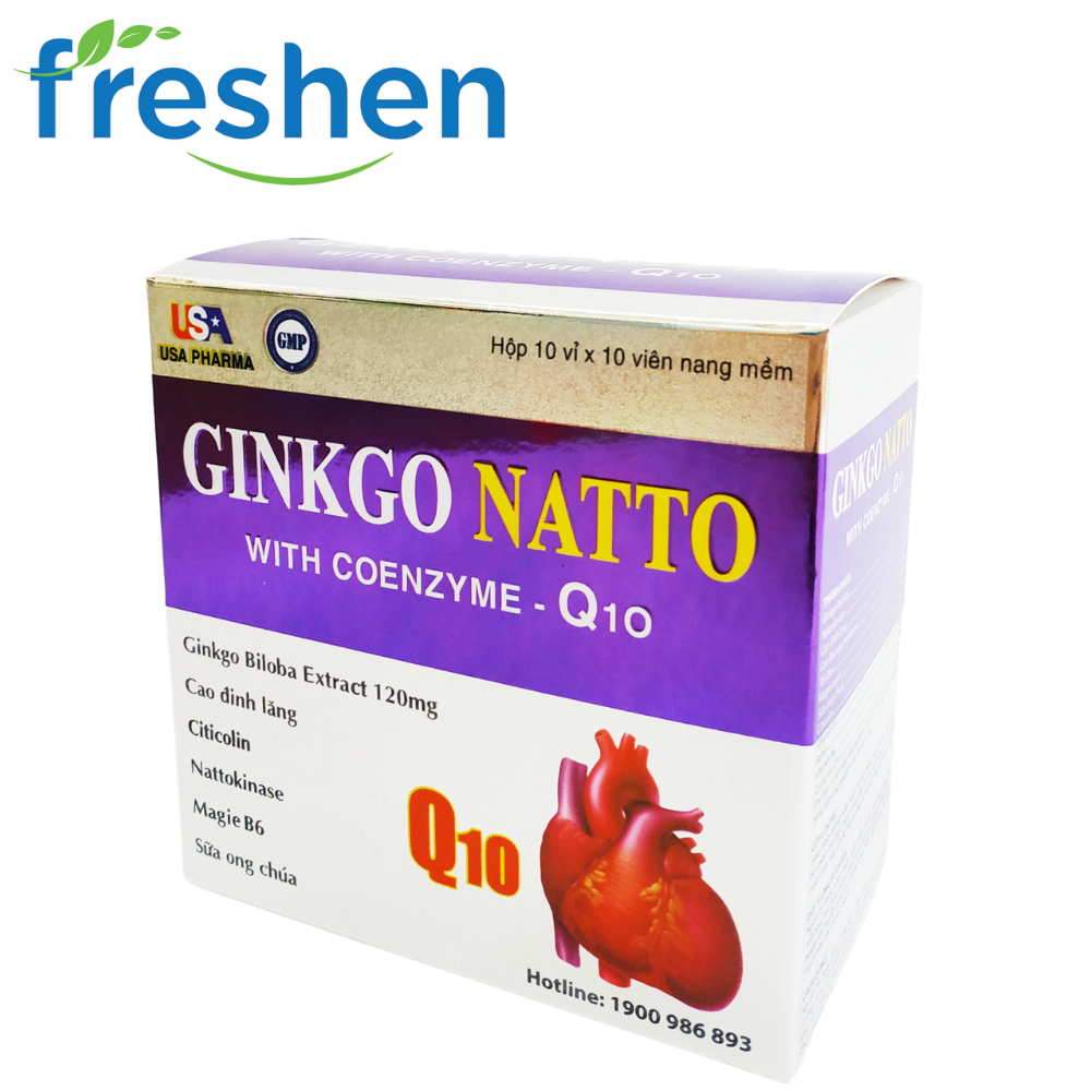 [HCM]DƯỠNG NÃO GINKGO NATTO WITH COENZYM Q10 - GIÚP BỔ SUNG DƯỠNG CHẤT CHO NÃO - TĂNG CƯỜNG TUẦN HOÀN MÁU NÃO - NGĂN NGỪA TAI BIẾN MẠCH MÁU NÃO - HỘP 100 VIÊN
