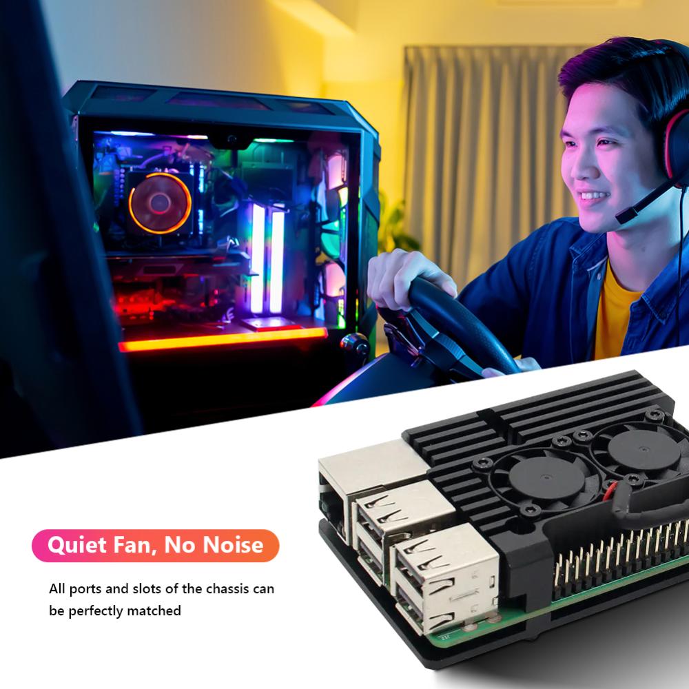 Cho Raspberry Pi 3 mô hình B B + vỏ nhôm có không có quạt làm mát kép