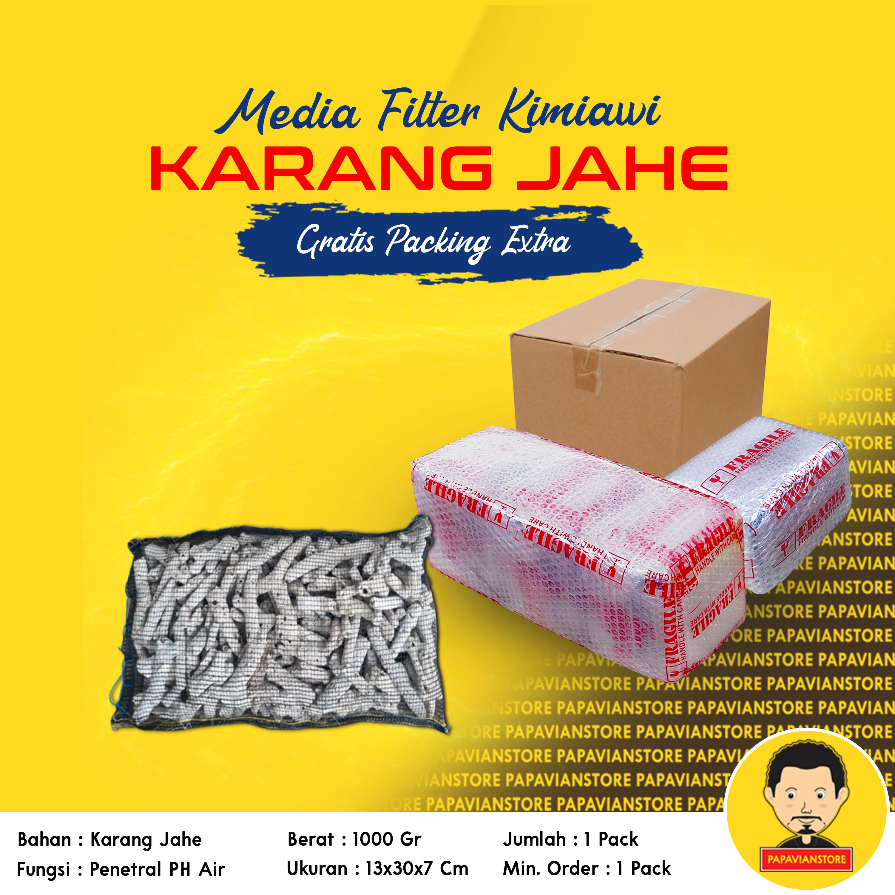 Media Filter Biologis Kimiawi Batu Karang Kerang Jahe Laut Penurun PH