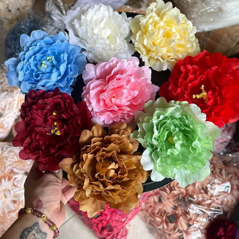 Hoa lụa trang trí tháp bánh ngày lễ tết
