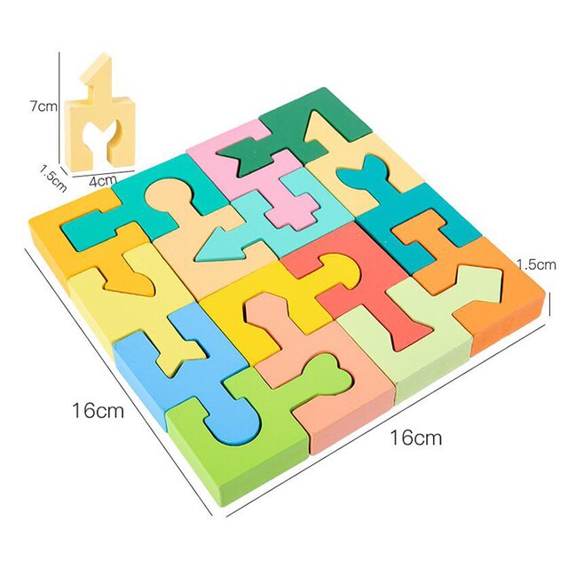Creativity Jigsaw Puzzle Kids Montessori Toys Wooden 3D Puzzles Montessori Materials Educationa Toys For Children Mtach Bricks