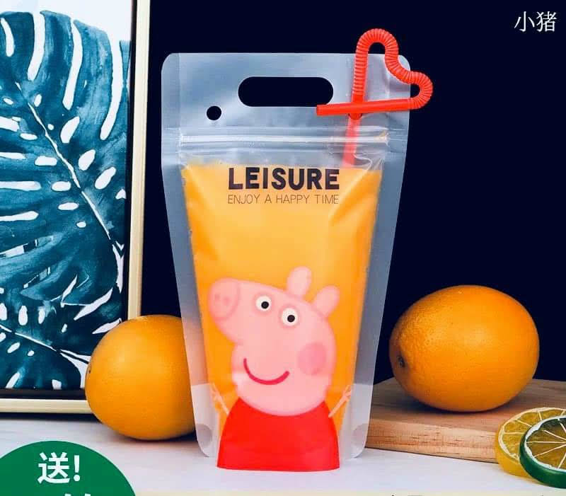 SET 10 TÚI ZIP ĐỰNG TRÀ SỮA IN HÌNH 2 MẶT (GIAO NGẪU NHIÊN)