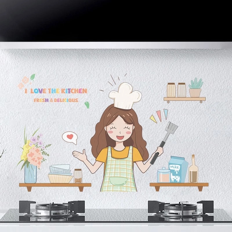 Decal dán bếp chống dầu mỡ cách nhiệt Love The Kitchen