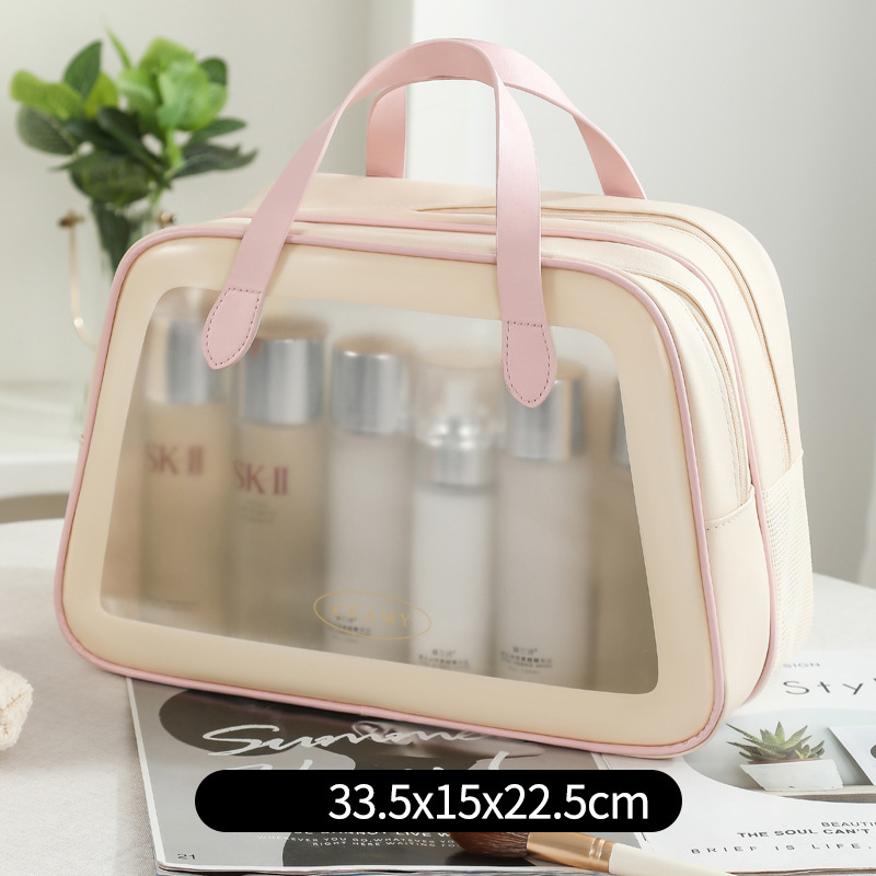 Wet and dry separation cosmetic bag thickened portable waterproof toiletry bag large capacity makeup toiletry storage bag