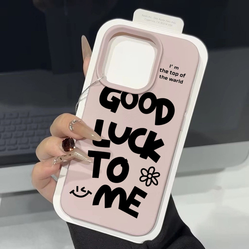 Coque Iphone 16 Wish Me Good Luck Design Blanc Et Noir_voghion.com