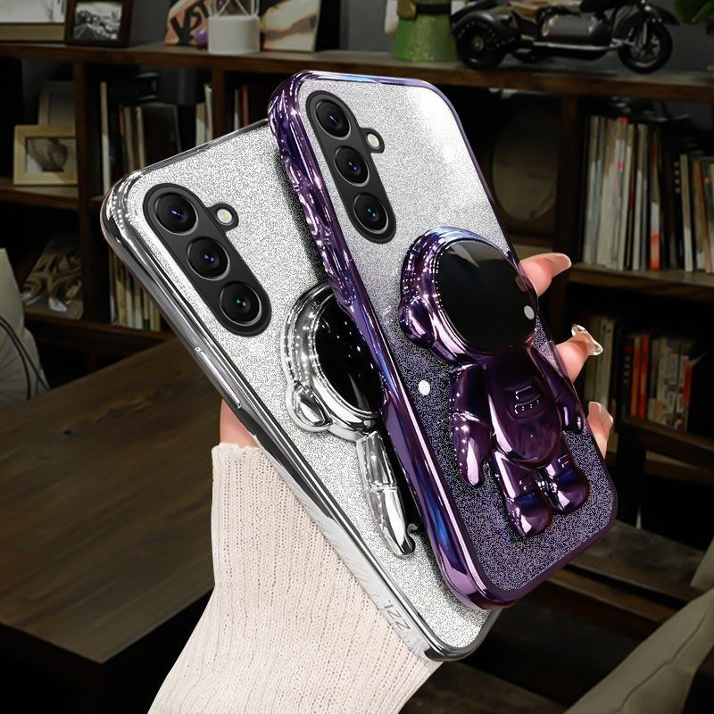 New%20Phone%20case%20Galaxy%20A36%20A26%20A56%20Back%20cover%20Fashionable%20Frosted%20Silicone%20Soft%20Dustproof%20Bracket%20Adsorb%20+%20Electroplated%20astronaut%20bracket%20For%20Samsung%20Galaxy%20A36%20A26%20A56%20case%20-%20Image%2010