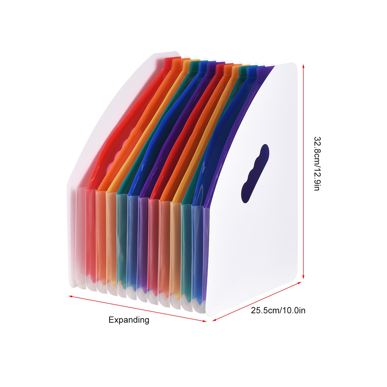 12 Pockets Expanding File Folder Accordian File Organizer A4 Letter Size Document Organizer File Rack Rainbow Color for Home