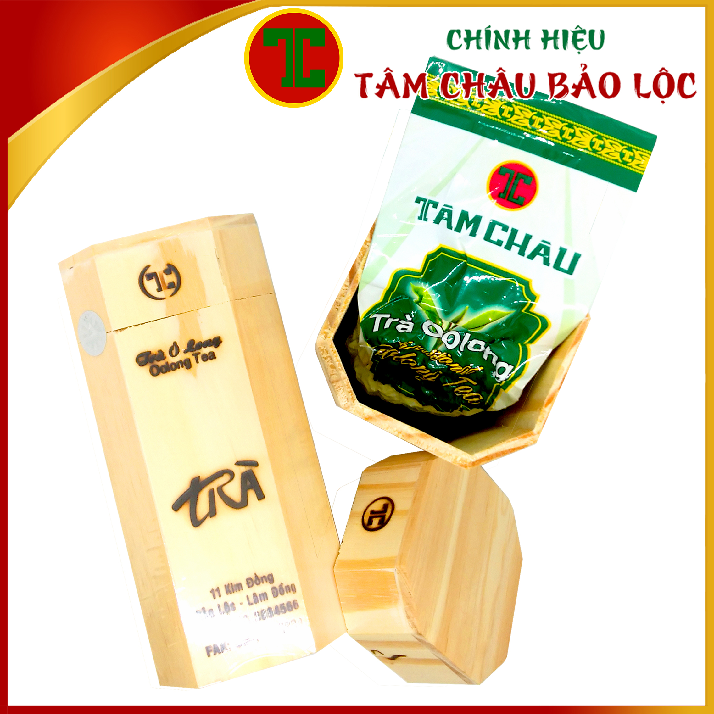 [TÂM CHÂU] Trà Oolong Hộp Gỗ 200G Sang Trọng