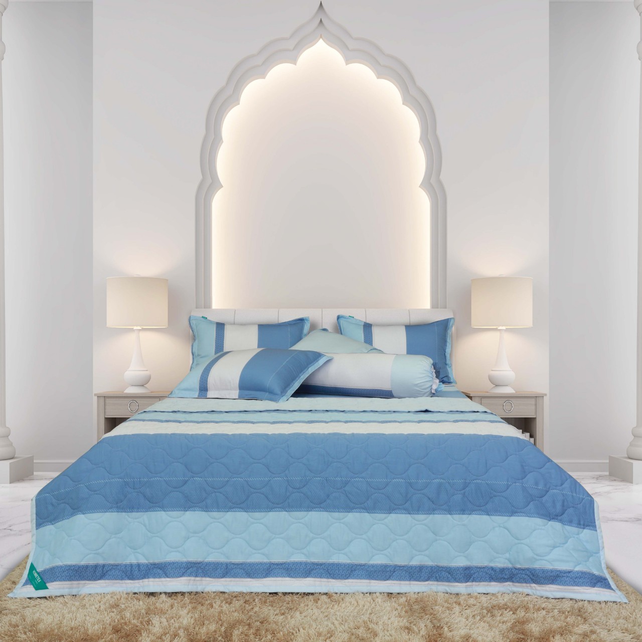 Bộ drap gối Hometex Tencel (160x200,180x200)