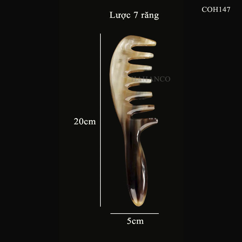 Lược sừng răng thưa cao cấp - COH147 - Chải tóc xoăn - Massage da đầu.
