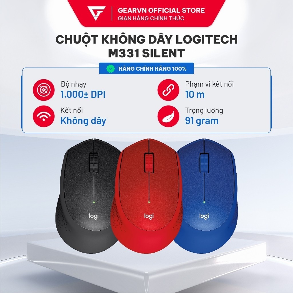 Chuột không dây Logitech M330 Silent Yên Tĩnh M330