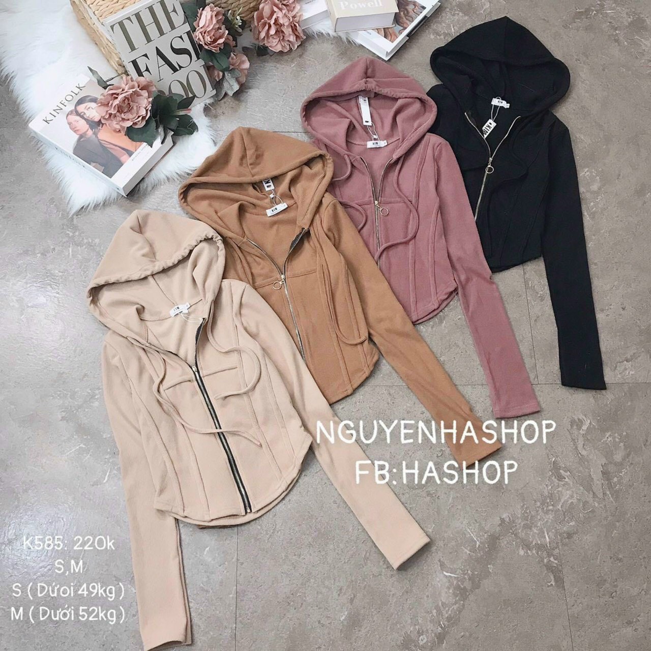 Áo khoác len nữ khóa kéo kim loại hàng nhập QCCC cực hot.