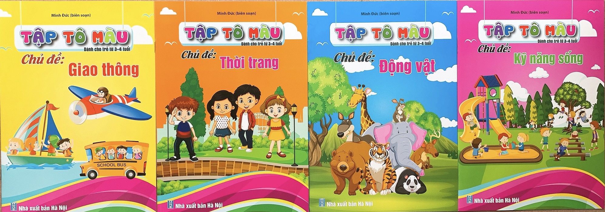 Sách - Tập tô màu dành cho bé 3 - 4 tuổi (túi 8 quyển)