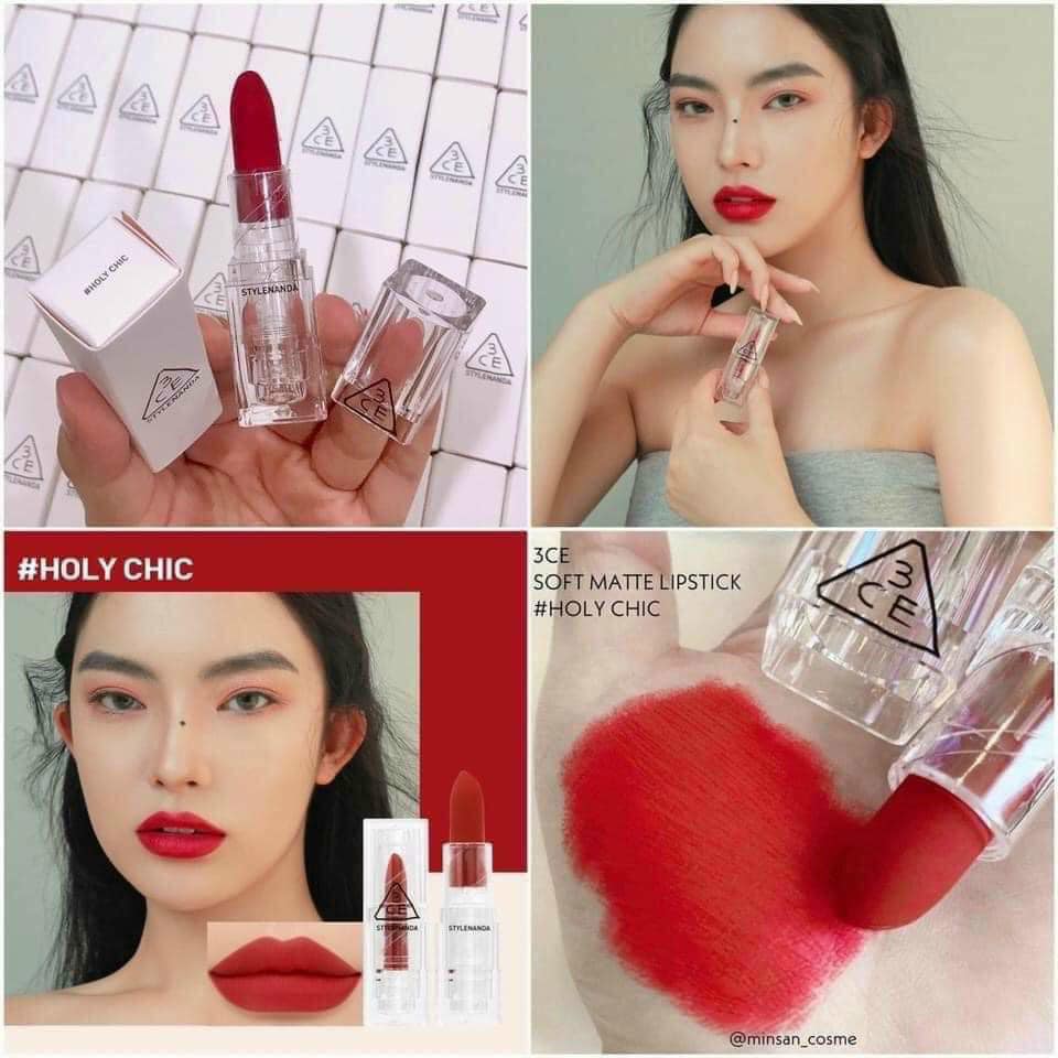 Son thỏi lì, lên màu siêu chuẩn 3ce soft matte lipstick 3.5g