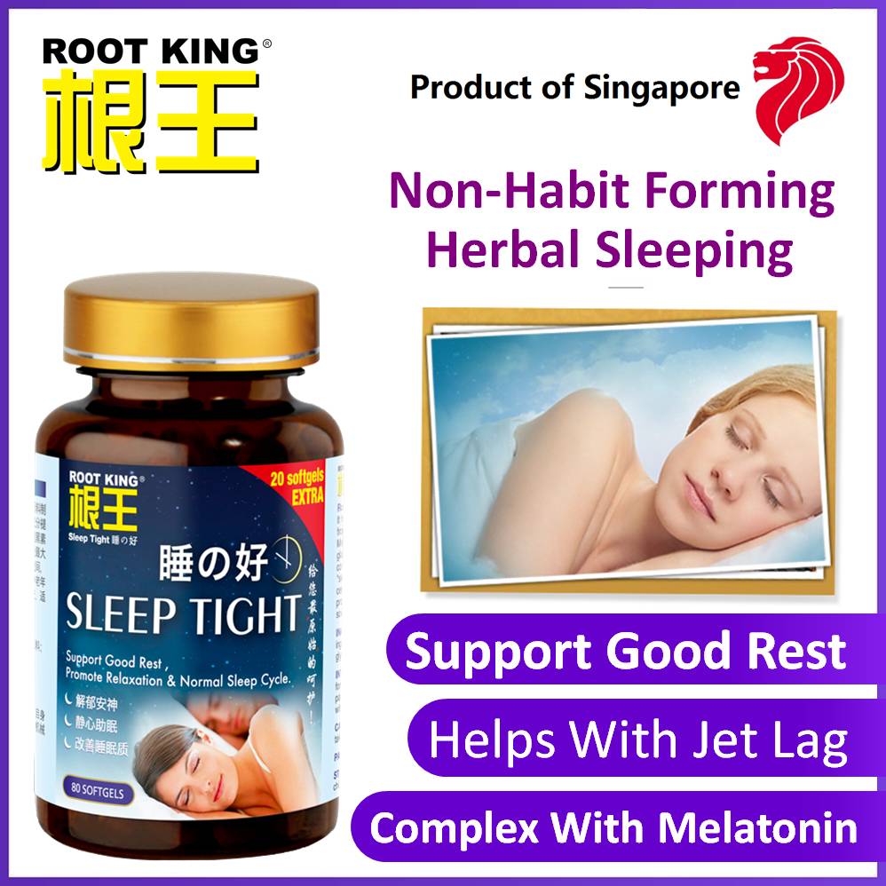 ROOT KING Sleep Tight Sleep Aid 80 Softgel NonHabit Forming Herbal
