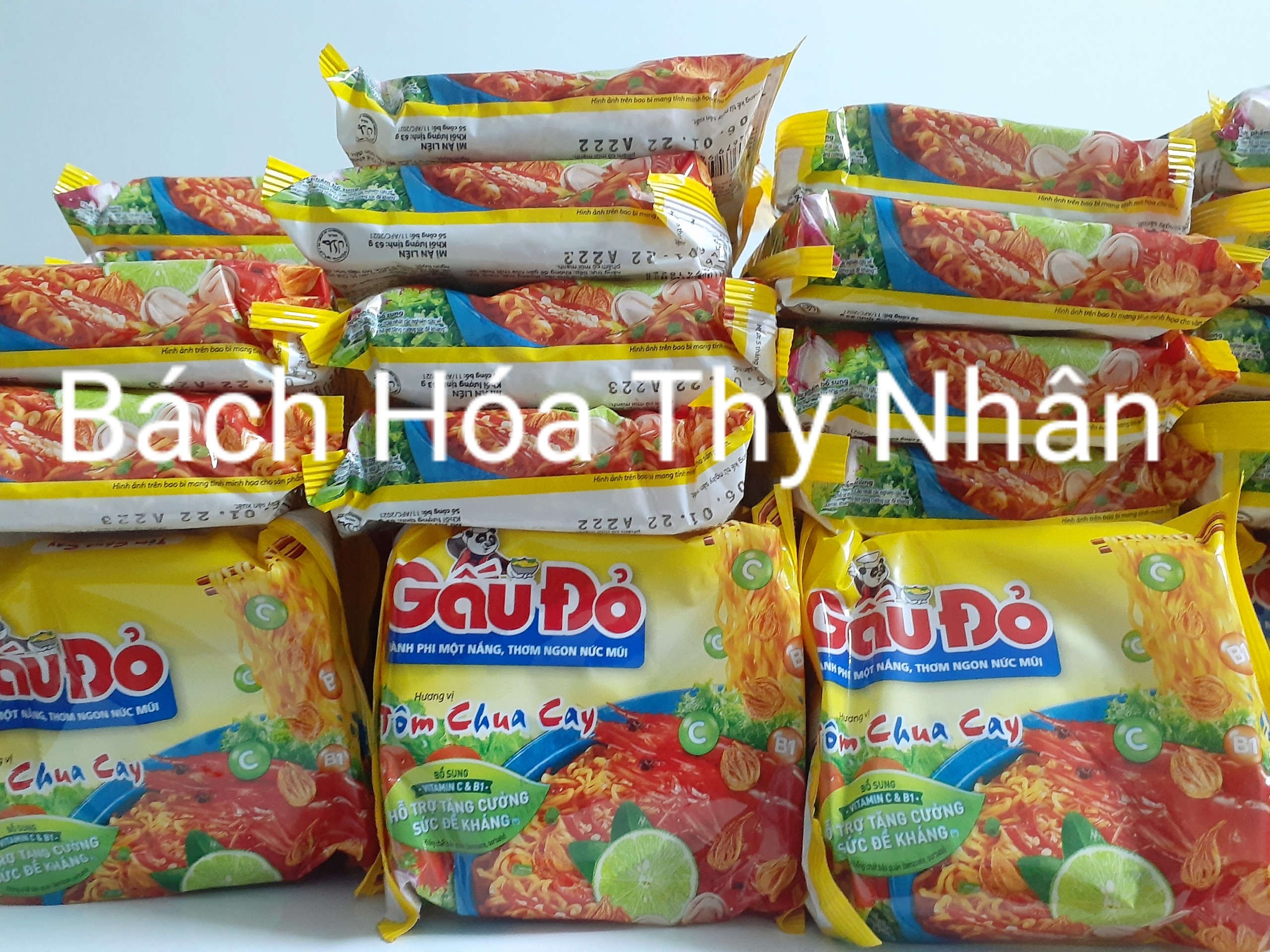 Mì tôm Gấu Đỏ Tôm chua cay 1 thùng