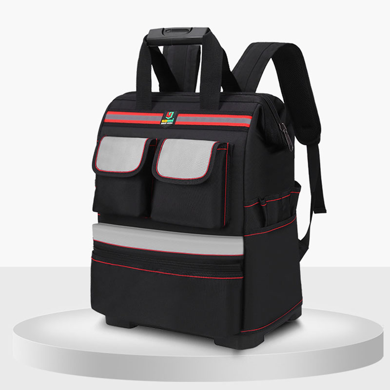 Plastic bottom double shoulder tool backpack large housekeeping service pack cleaning backpack Oxford cloth tool kit portable