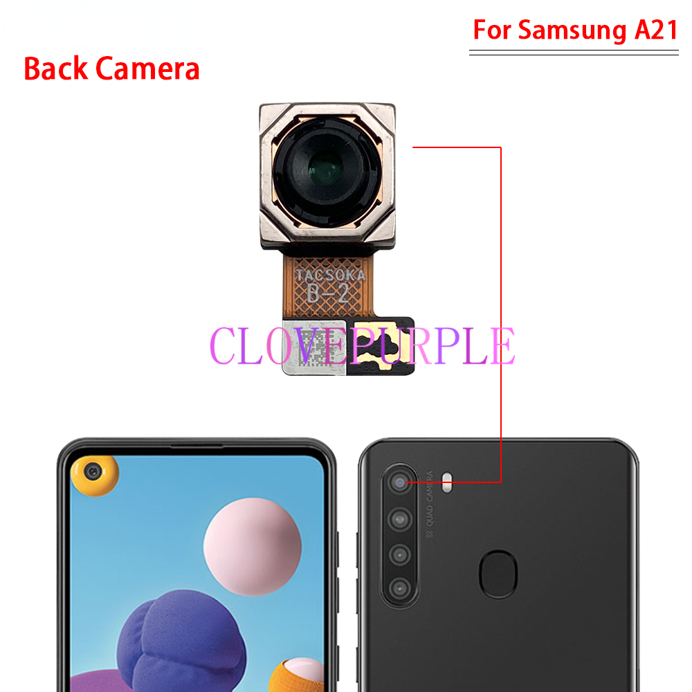 1pcs original back rear camera module + front facing camera flex cable for samsung galaxy a02 a03s a03 core a03s a12 a21 a21s