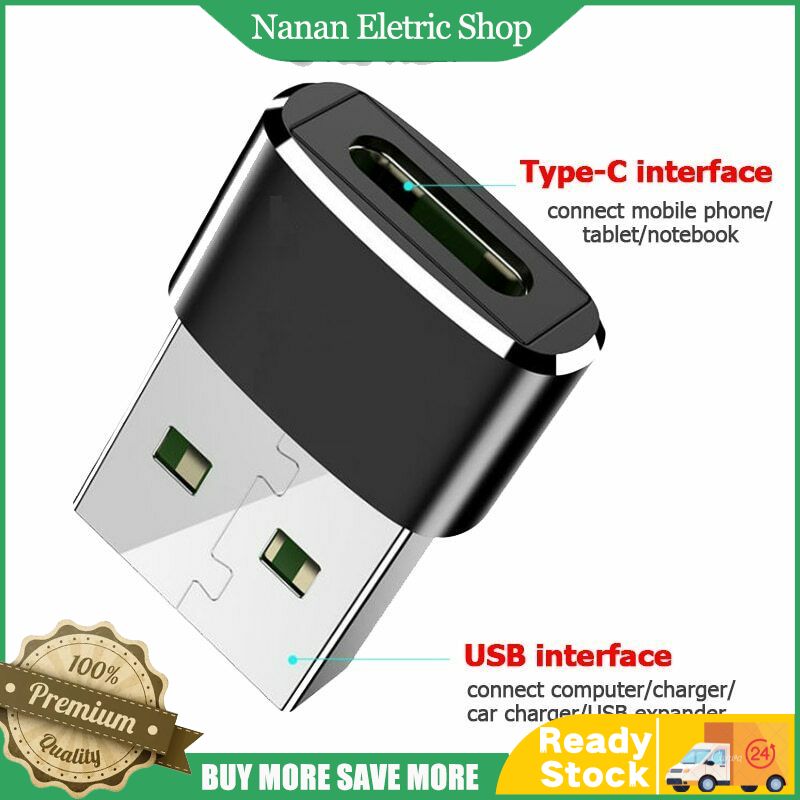 USB-C Male Type C to USB Adapter 2.0 A Female Data Converter Connector Adapter