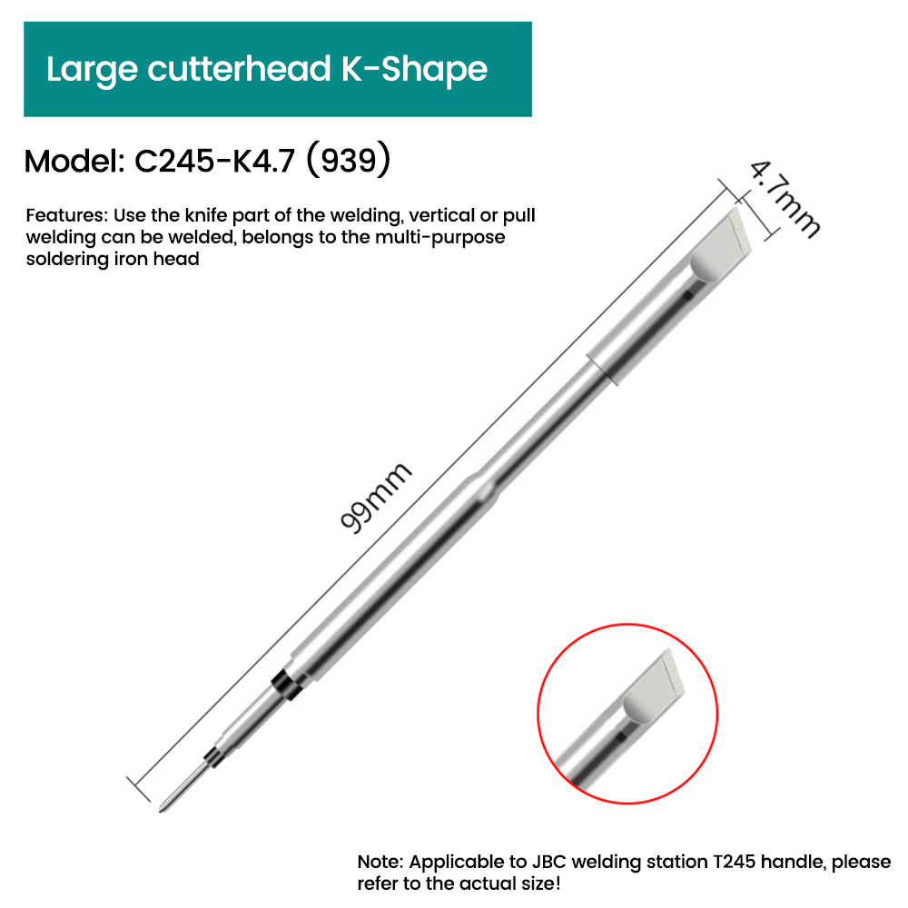 C245 Soldering Iron Tip Compact Oxidation Resistant Soldering Iron Tip for JBC Soldering Station T245 Universal Handle