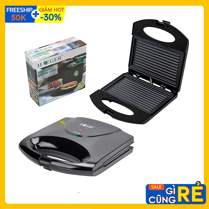 Máy nướng kẹp bánh mì dài 2 mặt haeger 750w