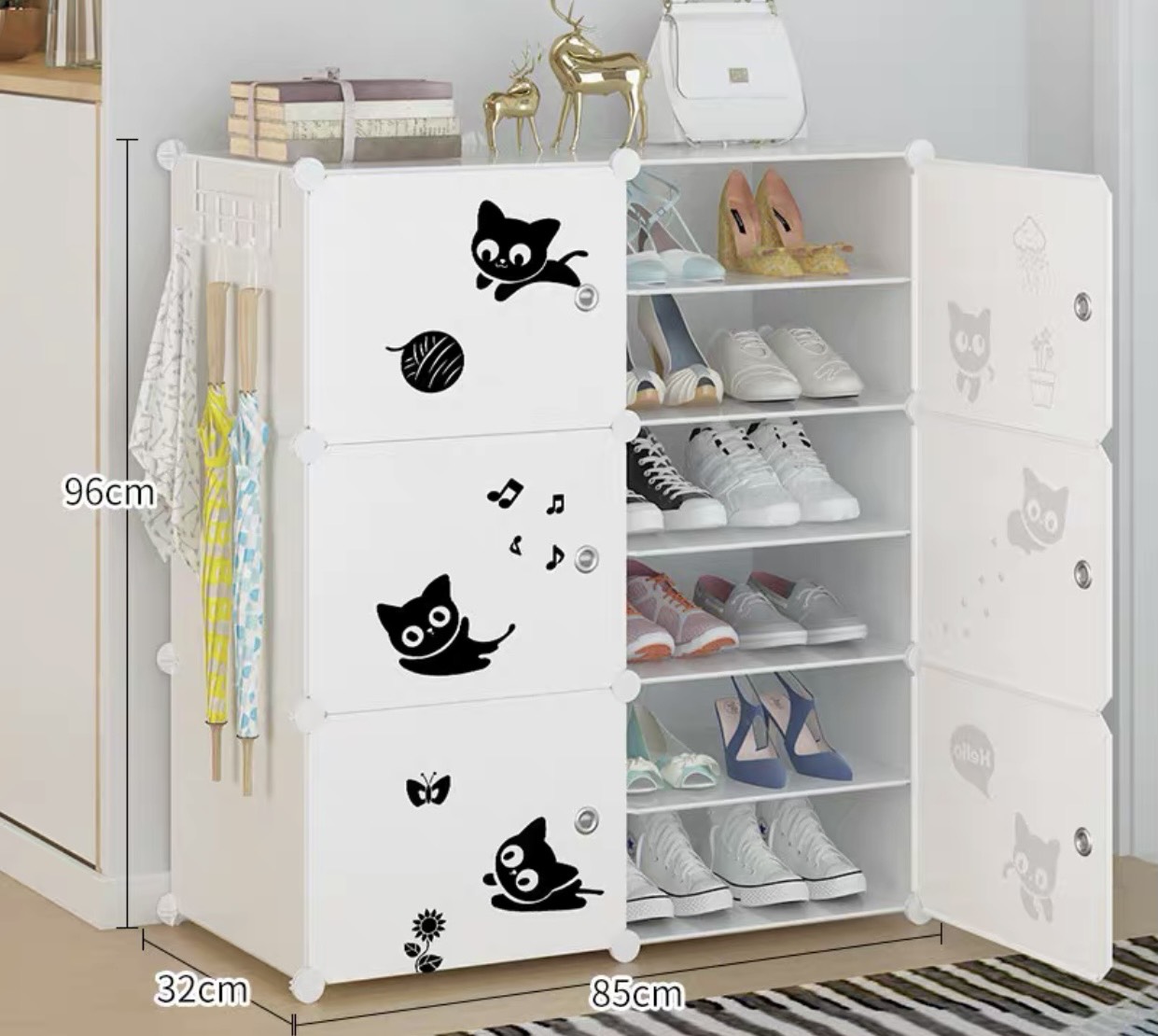 [MẪU tủ giày kiểu mới] Tủ nhựa lắp ghép để giày dép - Kệ sắp xếp giày 12 ngăn để được 24 ĐÔI GIÀY tặng kèm ngăn lượn sóng, dễ dàng tháo lắp, tiện lợi