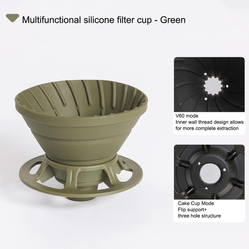 Xách Tay Có Thể Gập Lại phin cà phê Thực Phẩm Cấp Silicone cà phê tái sử dụng phin cà phê Phụ Kiện Bộ lọc Cho cốc đựng bánh giấy lọc