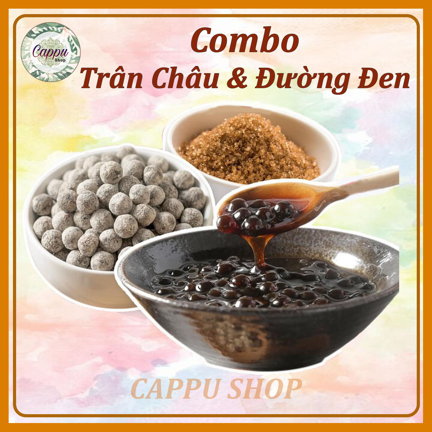 [FREESHIP] Set Trà Sữa Trân Châu Đường Đen (Set Lớn 4-4,5 lít # 25-30 ly) (Cappu Shop)