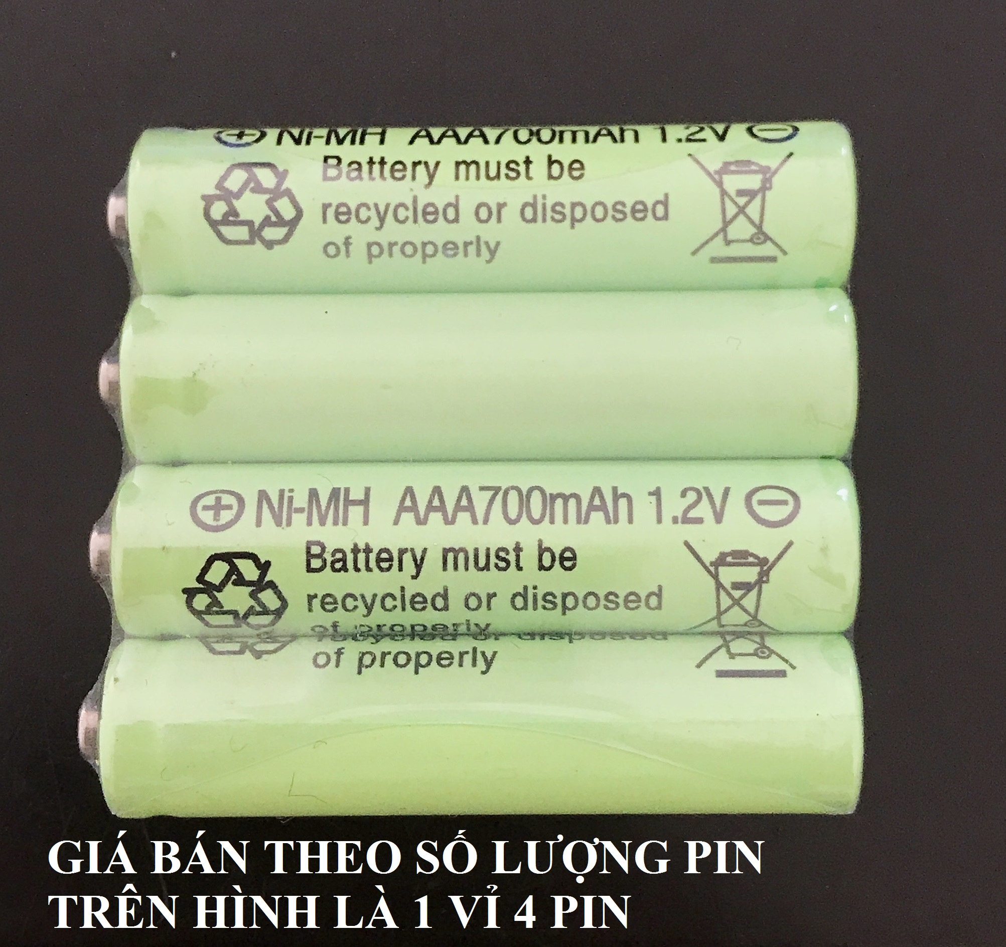 Pin AAA Ni-MH 600mAh 1.2V sạc được