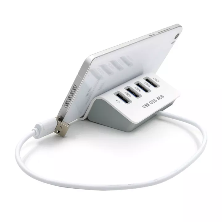 Kebidumei 4 Port USB 3.0 Splitter Micro USB HUB High Speed OTG HUB for Windows Tablet Smartphone PC