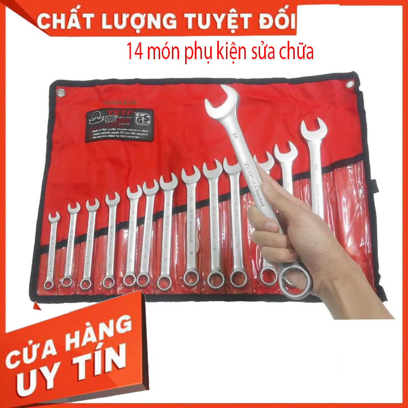 Bộ cờ lê 14 món từ 8-24mm - bộ dụng cụ sửa chữa đa năng - dụng cụ sửa chữa cuốn gọn