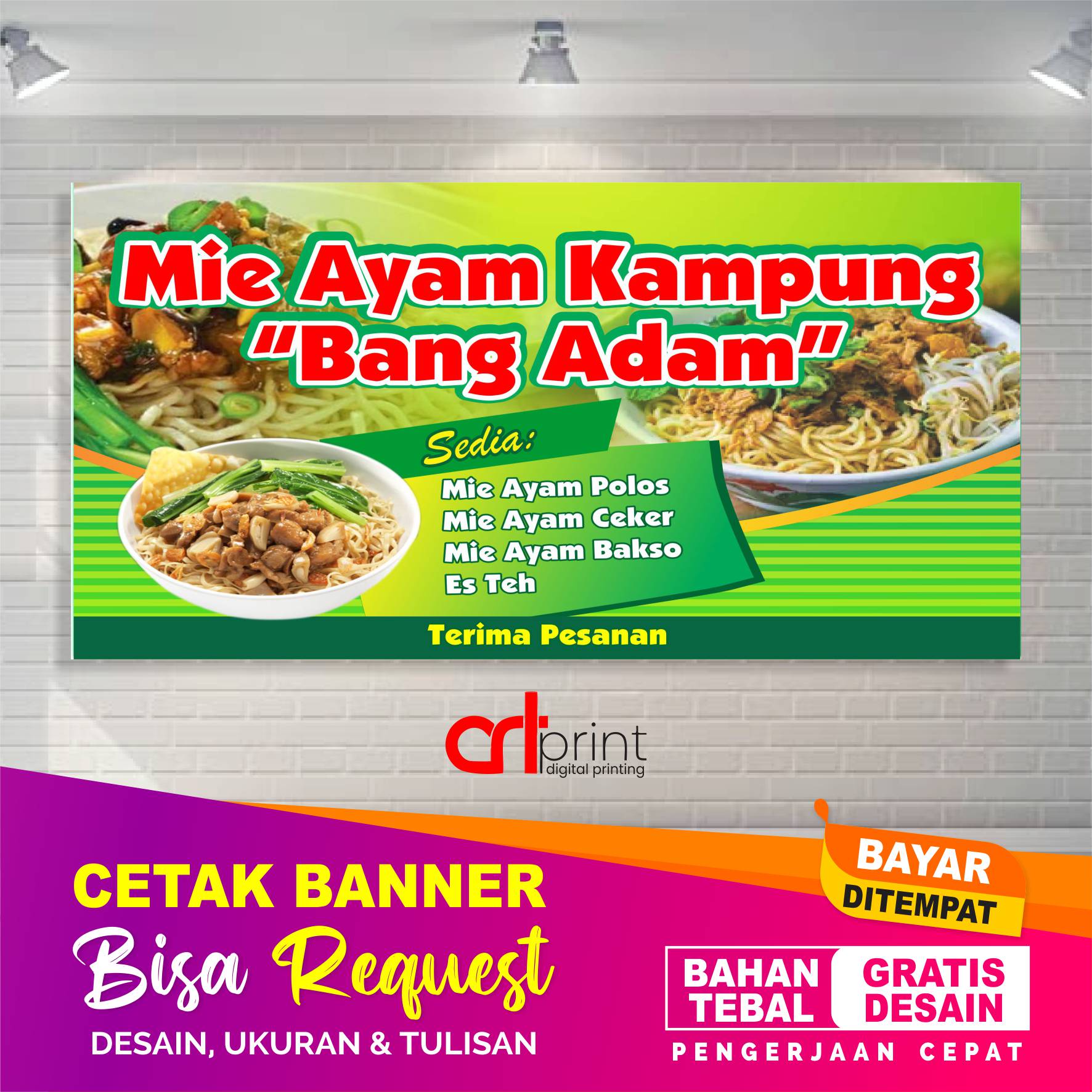 Cetak Spanduk Banner Mie Ayam Spanduk Jualan Bisa Request Custom Lazada Indonesia