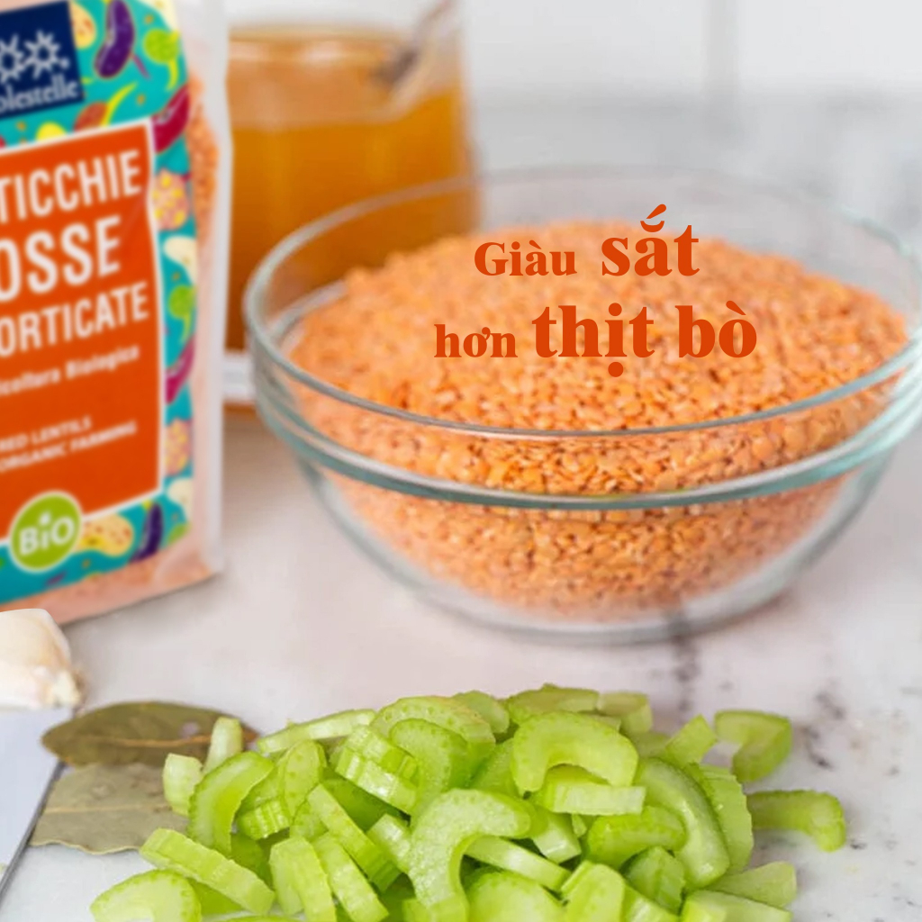 Đậu lăng đỏ hữu cơ Sottolestelle 500g
