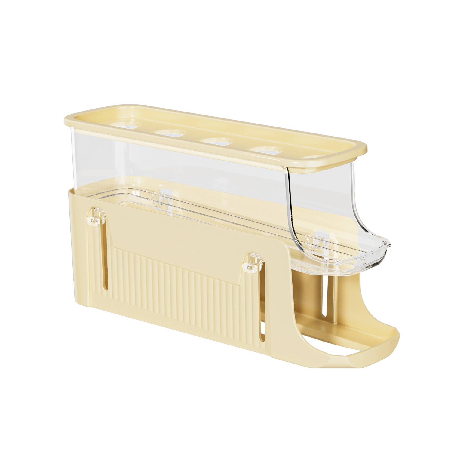 NFA New three-layer folding egg box refrigerator door storage box kitchen countertop slide type rolling egg storage box