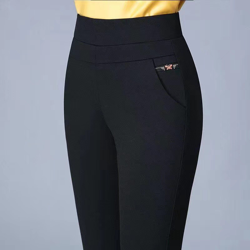 GW Women's New Mom Pants High Waisted Casual Pants Plus Velvet Thickened Middle-aged Women's Pants Versatile Straight Pants