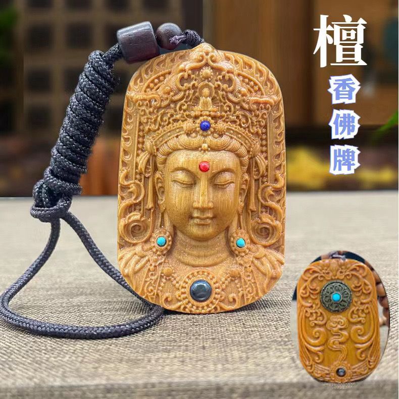 Chuỗi hạt phật giáo nam nữ bằng gỗ đàn hương đỏ mặt dây chuyền phật bà quan âm bằng gỗ gụ 108 viên