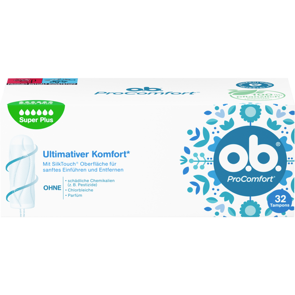 Băng vệ sinh tampon ob size super plus Procomfort 32st Đức (size đại lớn nhất  6 giọt dạng nút)