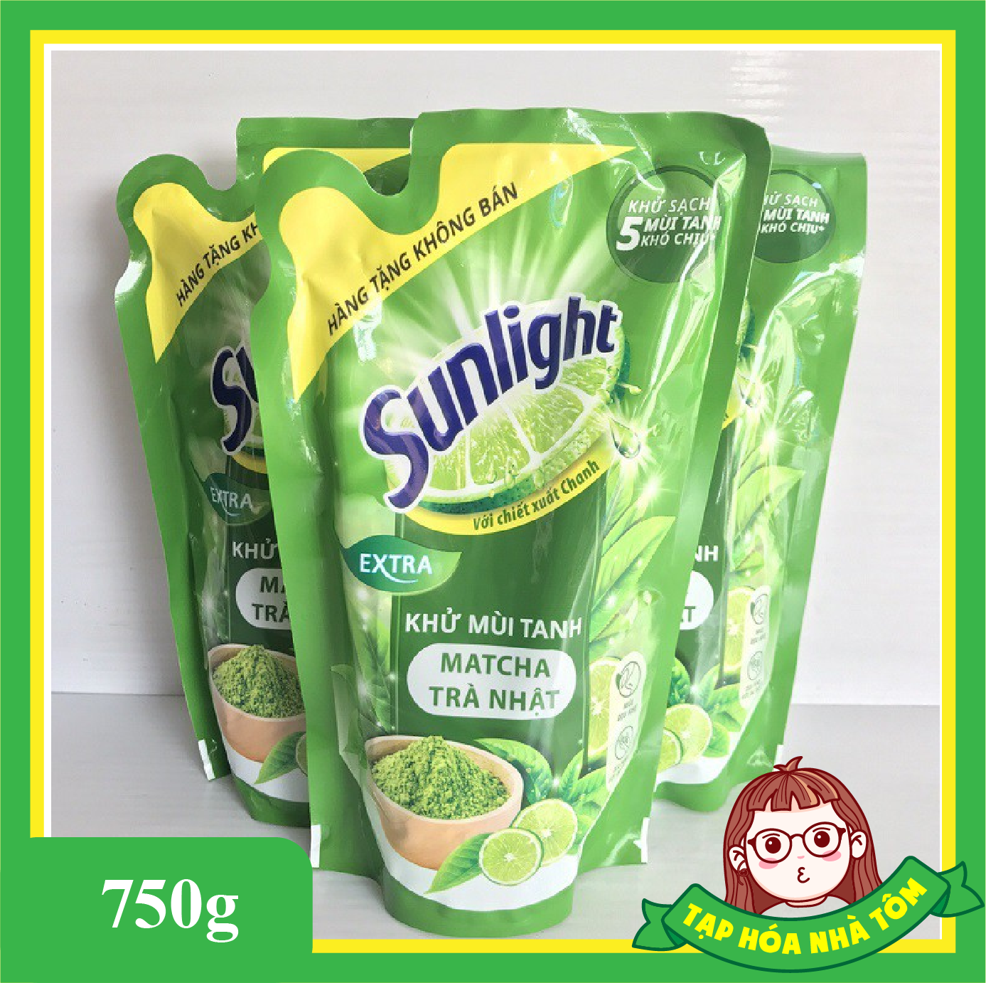 Nước rửa chén Sunlight Matcha Trà xanh Dạng túi 750G