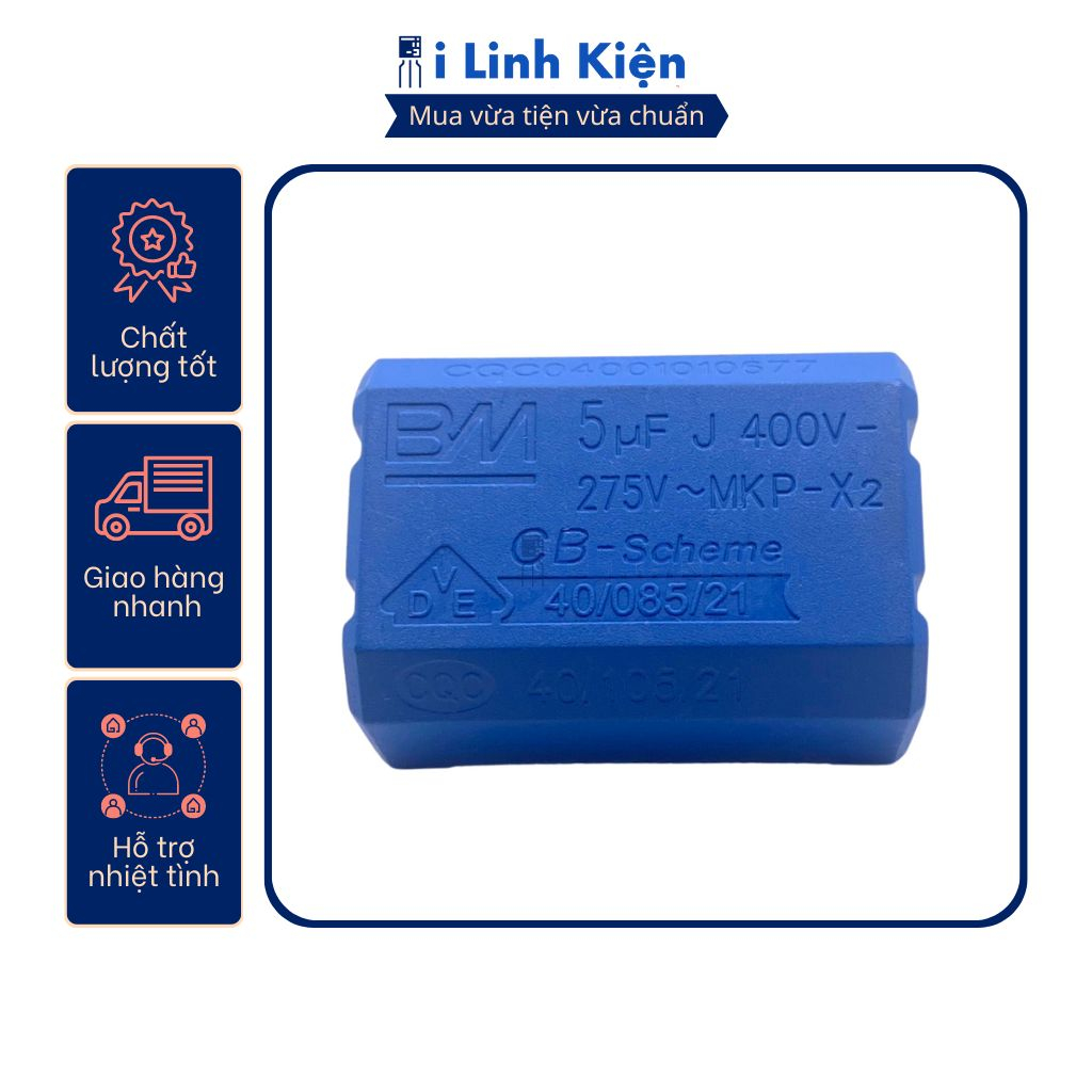 Tụ bếp từ 5UF 400VDC chất lượng tốt.