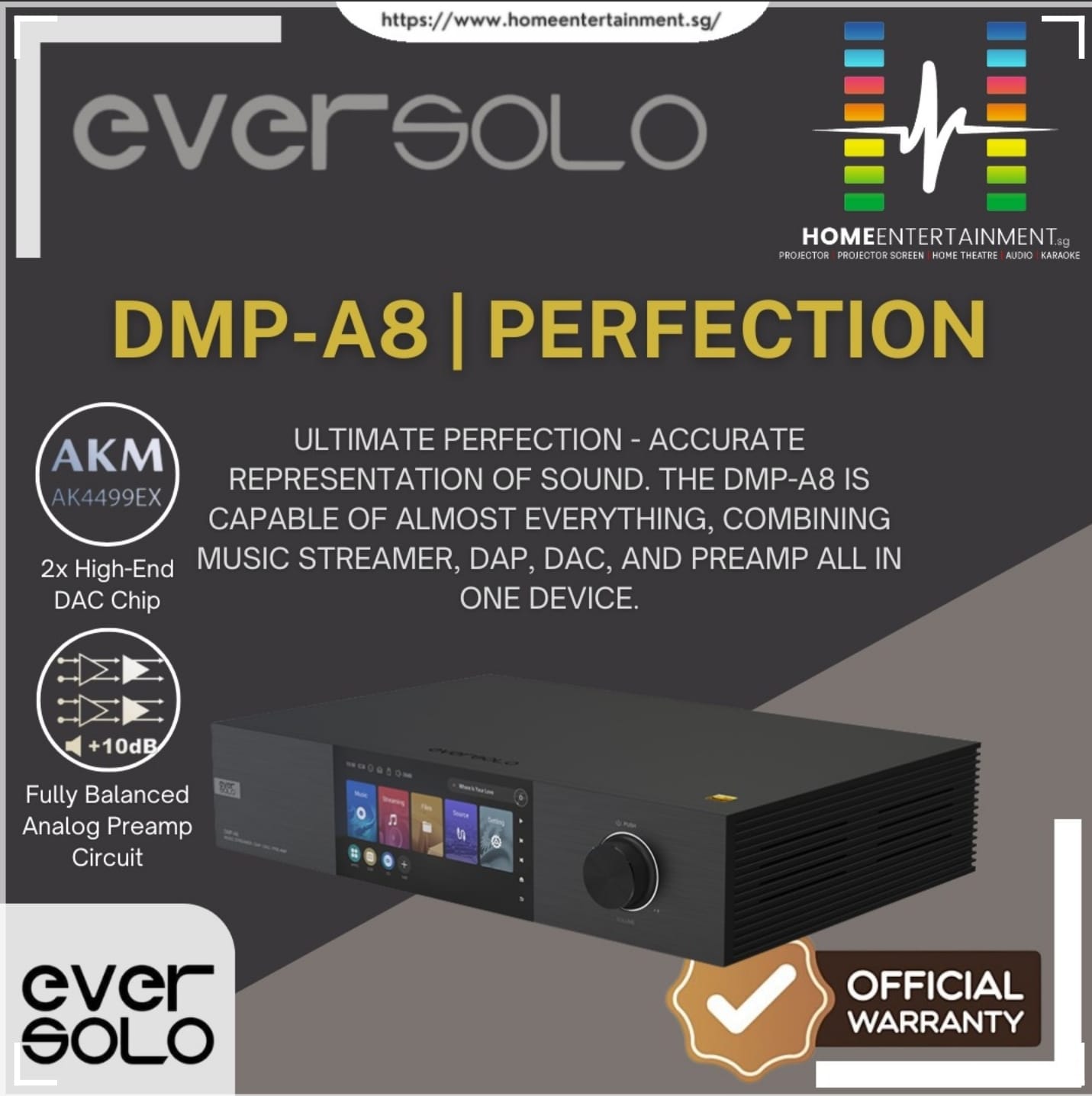 Eversolo DMP-A8 | Eversolo A8 | High-End AKM DAC Streamer | Supports Tidal  Connect Spotity Apple Music Airplay MQA | Lazada Singapore