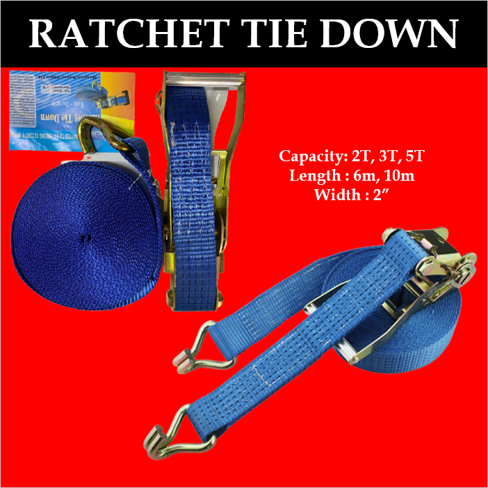 TOYU 2T5T Heavy duty Ratchet Tie Down 2'' 6m 10m adjustable Cargo