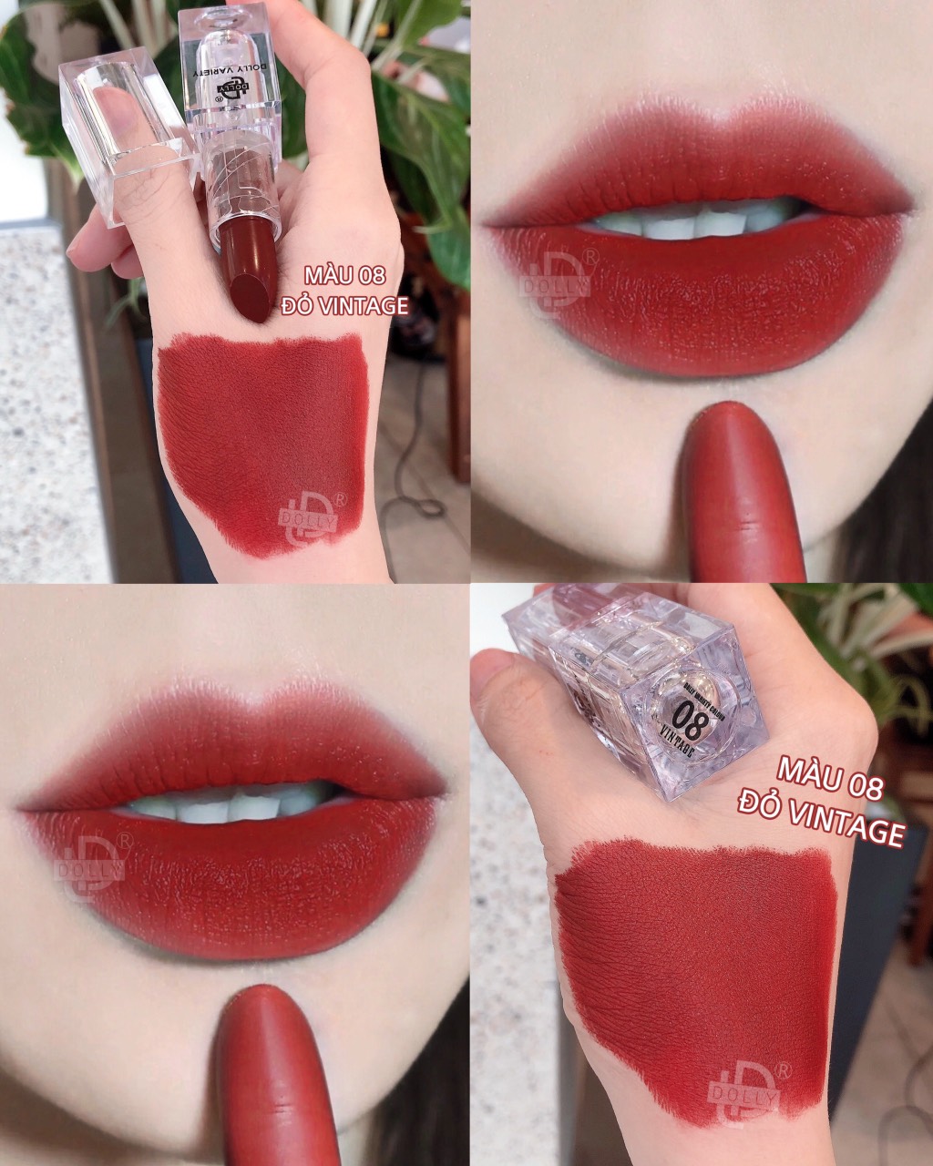Son thỏi lì siêu mịn môi DOLLY VARIETY [Màu Đỏ vintage]